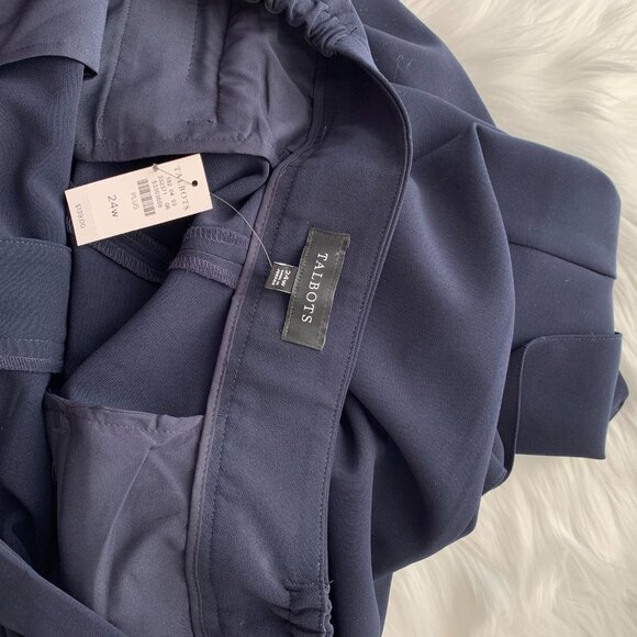 *flaw NWT Talbots Plus - Navy blue dress pants stretch, 24W - Picture 6 of 6